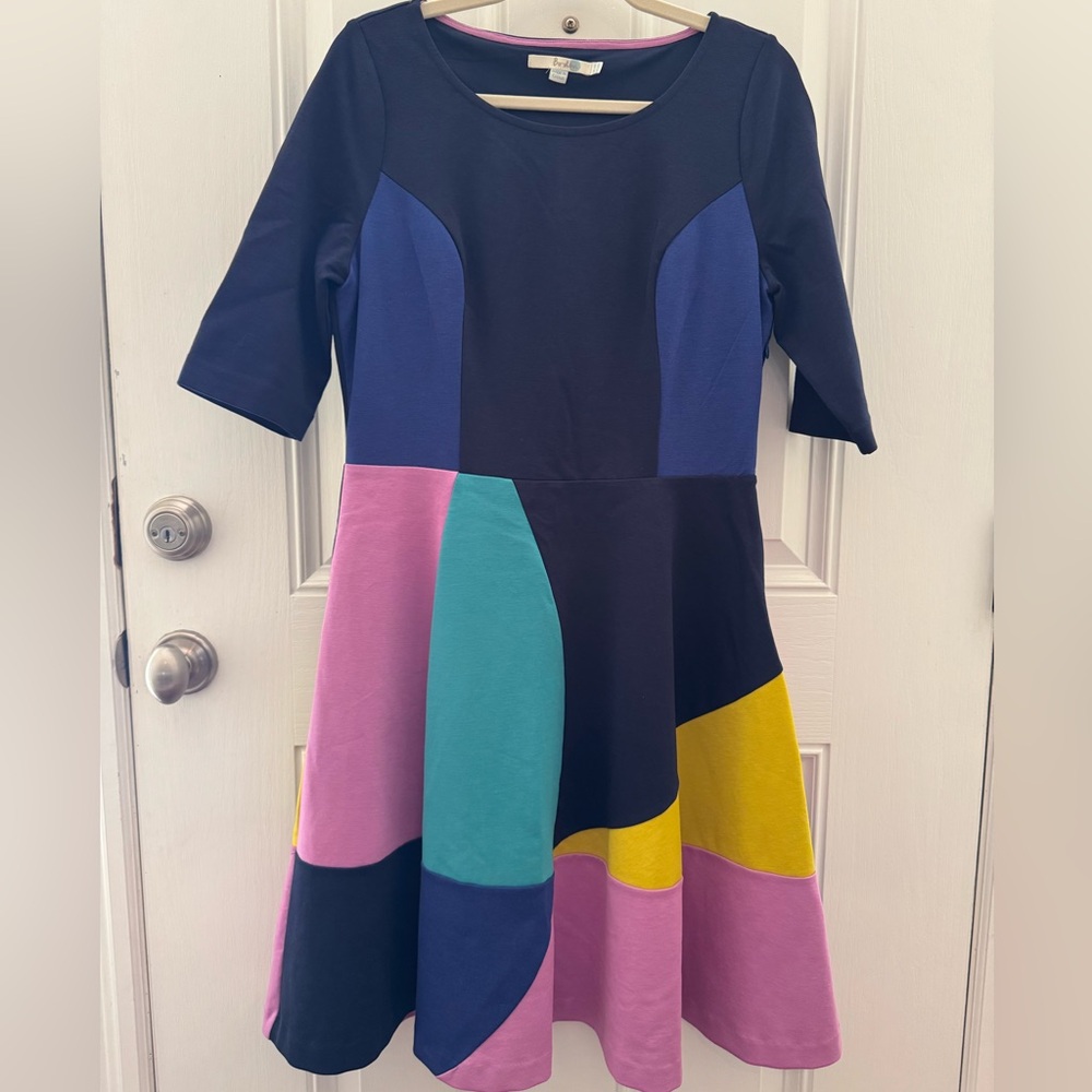 Boden Multicolor Patchwork Midi Dress